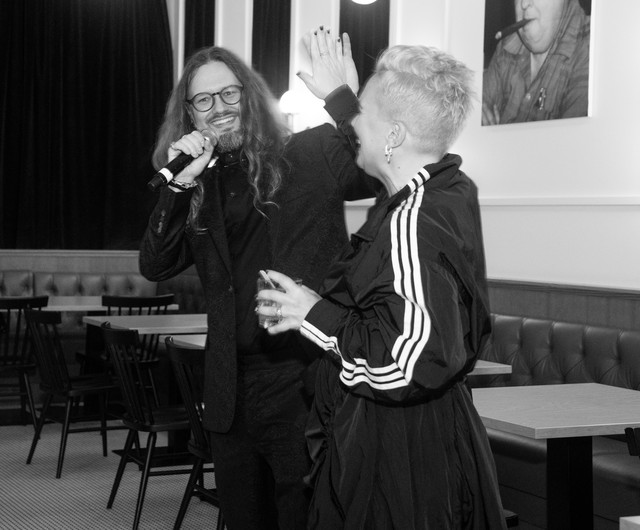 Someone shouted that we should high five... knowing that Kari hates high fives