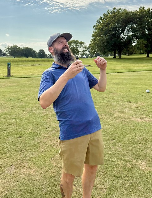 I replaced the birdie juice with a surprise shot. Judson immediately birdies hole #1.