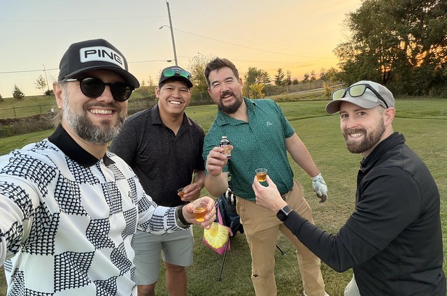 Steve got his first birdie of the league and then Pat proceeded to get his first Eagle of the league. So... we celebrate.