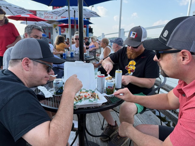 Nathan bought a bunch of gyro poutine to share. It was apparently much needed by all.