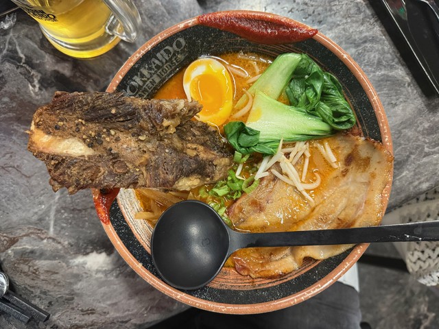 Hokkaido Ramen House. The beef rib was a little over the top.