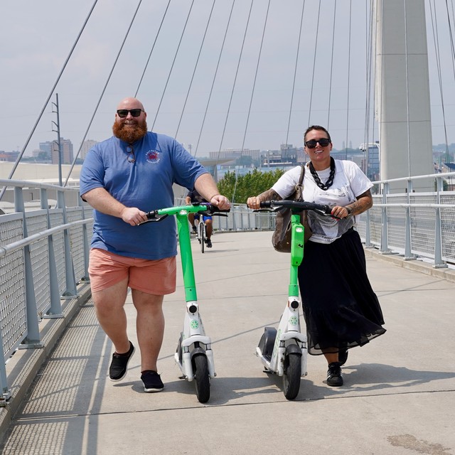 The scooters shut off on the ped bridge over the Missouri river