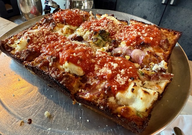 Grandma Bob's Sausage and Pistachio Pizza. Wow.