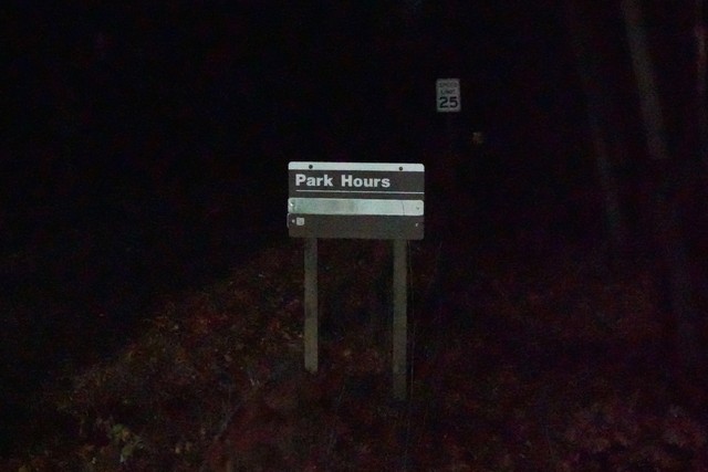 Park: closed. And dark.