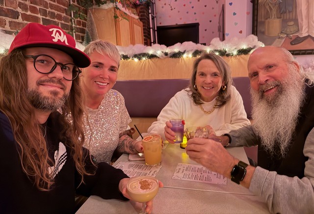 Showing Kari's folks some festive, cozy bars