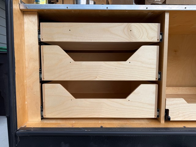 Drawers installed